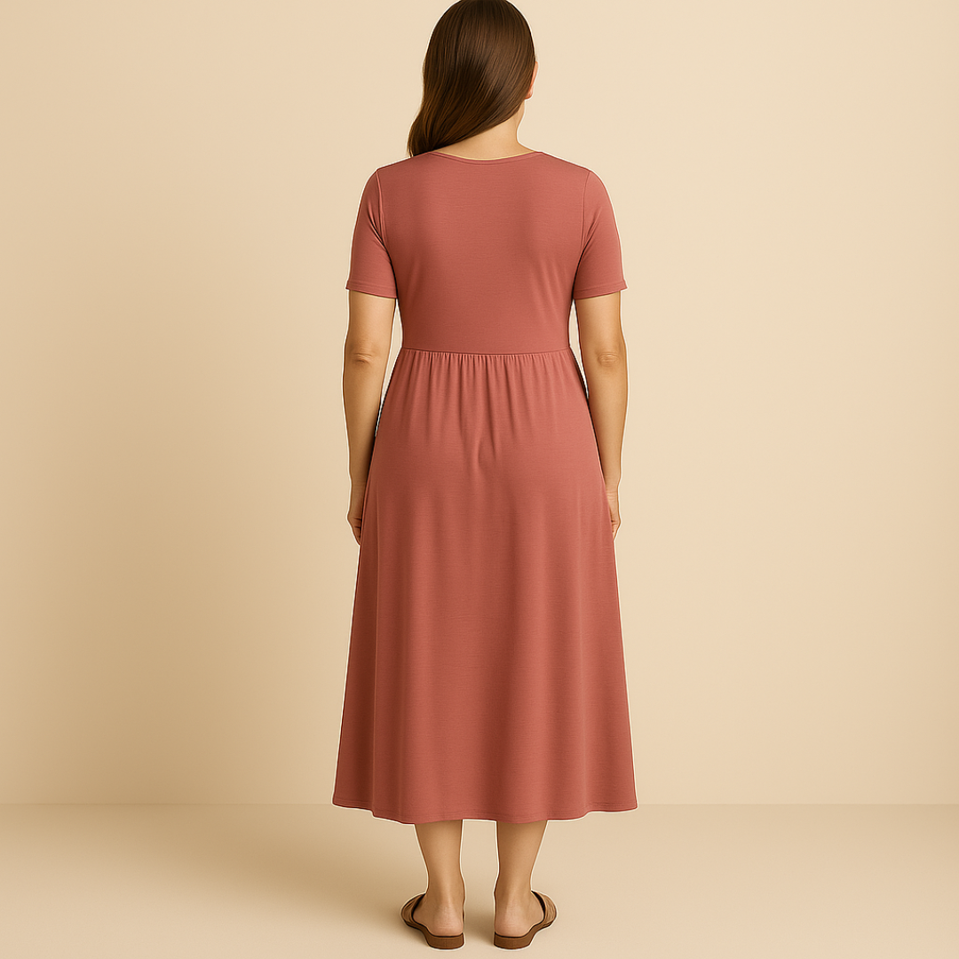 Charlotte - Midi Dress with V-Neckline