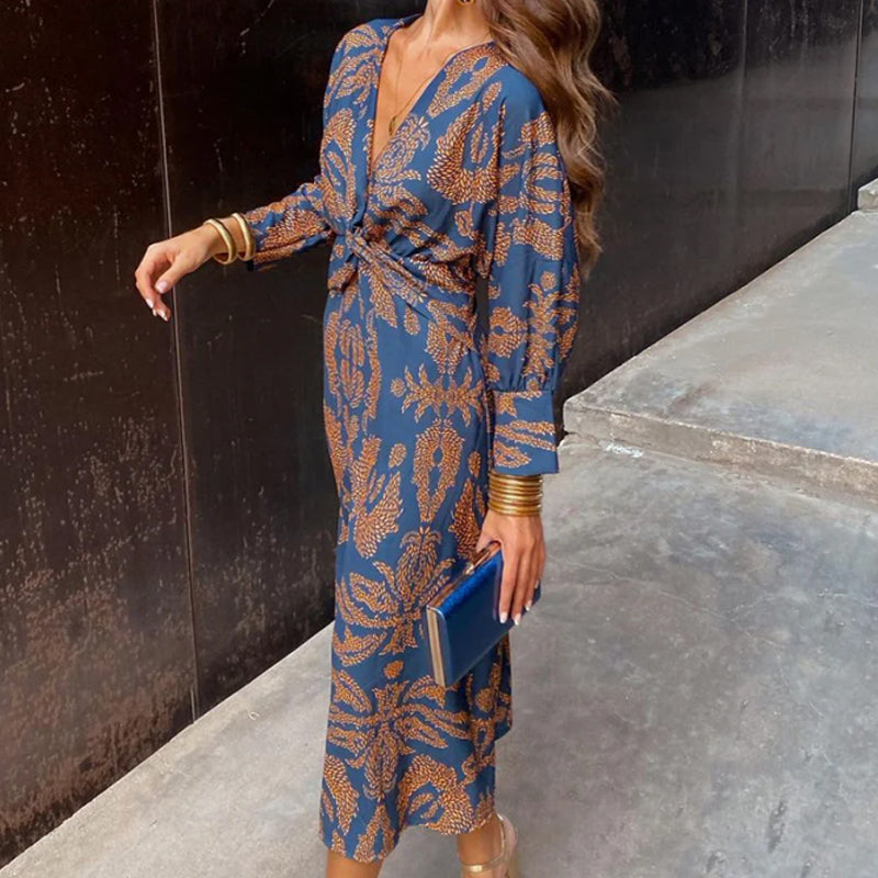 Cathy - Midi Dress with Baroque Print