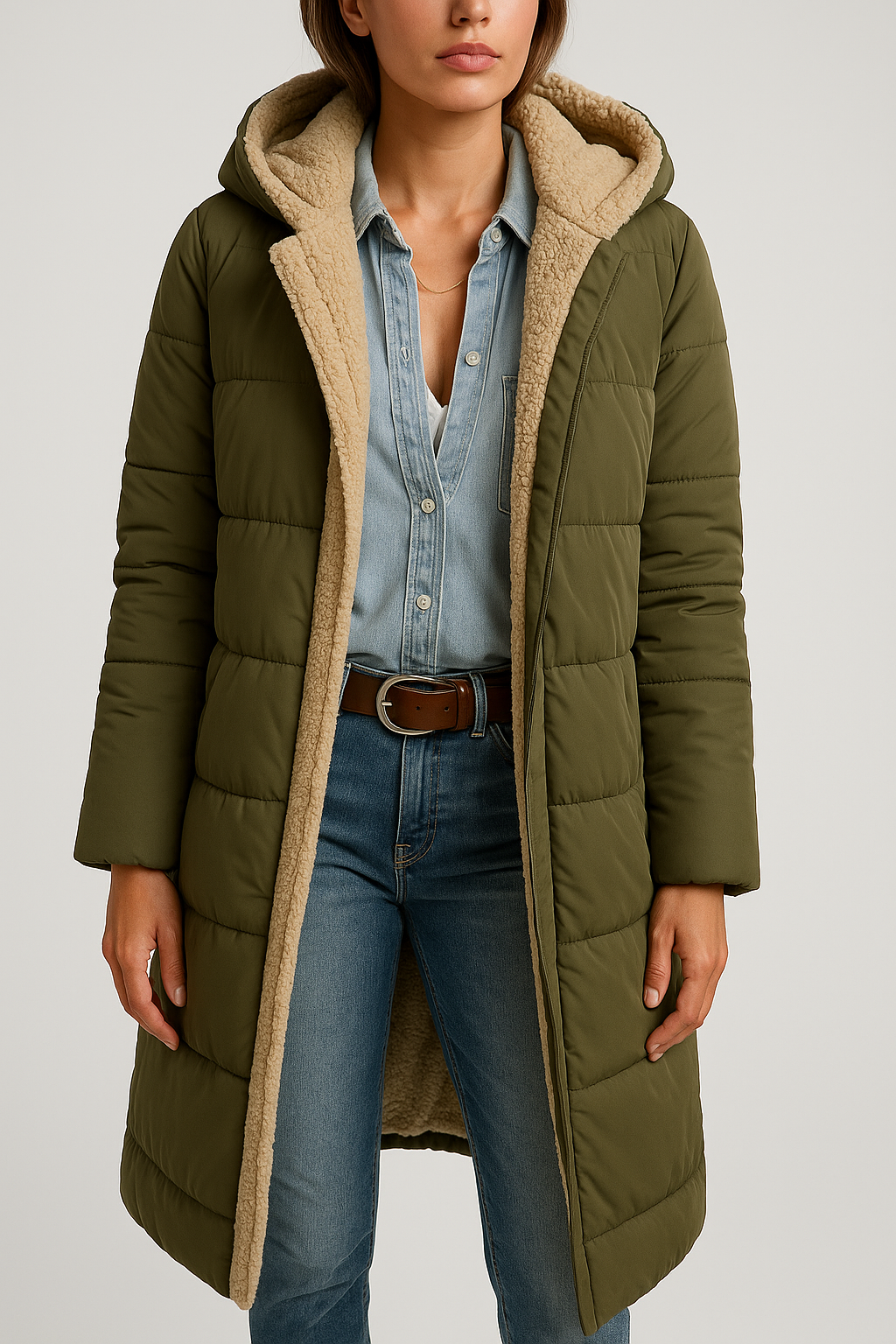 Ava - Oversized Sherpa-Lined Winter Coat