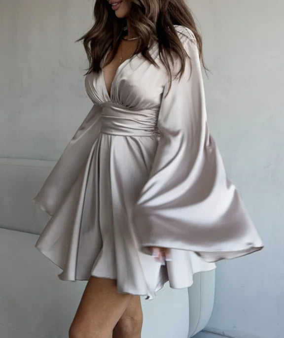 Amber - Satin Dress with Loose Sleeves