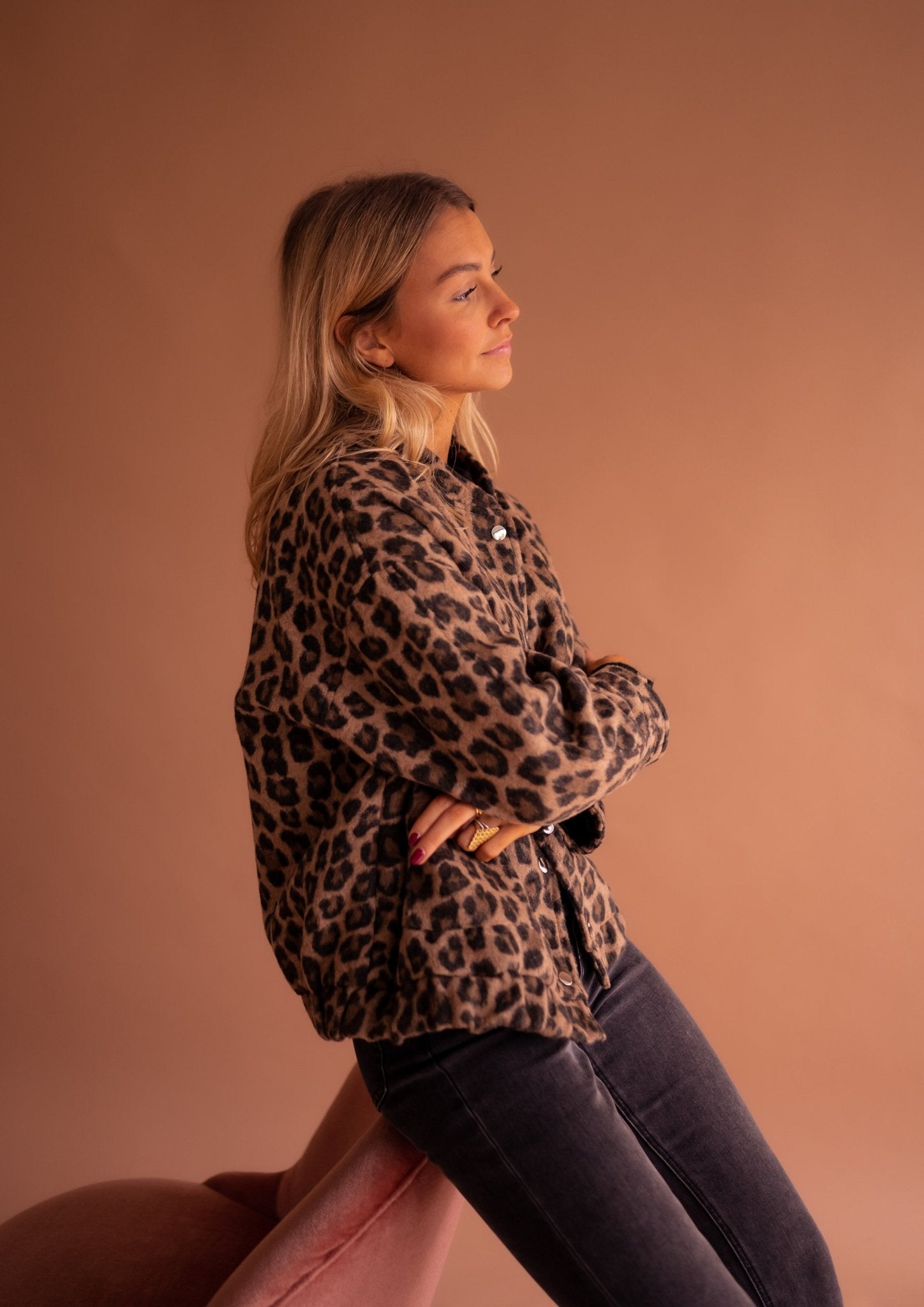 Dascha - Trendy Jacket with Leopard Print