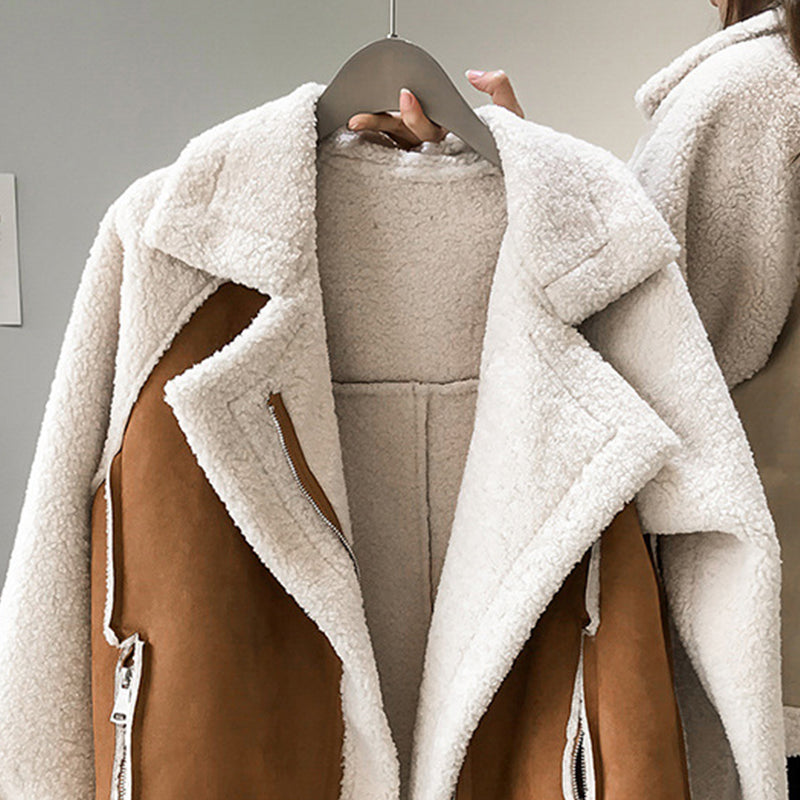 Brielle - Stylish Faux Shearling Zip-Up Jacket for a Chic Look