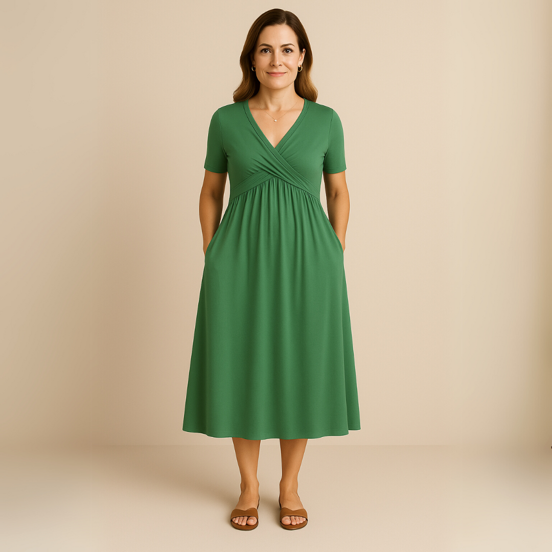 Charlotte - Midi Dress with V-Neckline