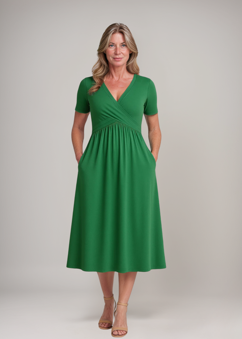 Charlotte - Midi Dress with V-Neckline
