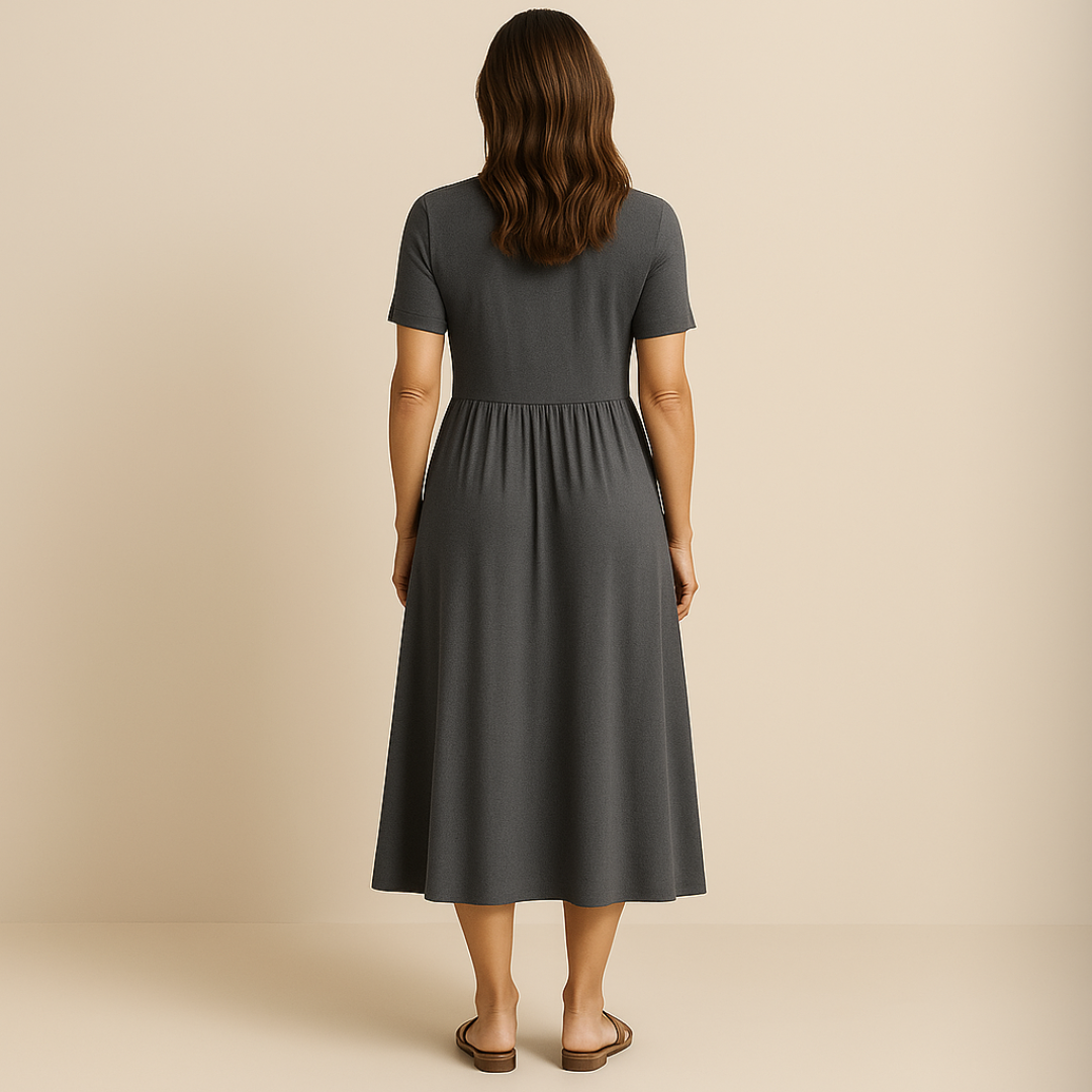 Charlotte - Midi Dress with V-Neckline