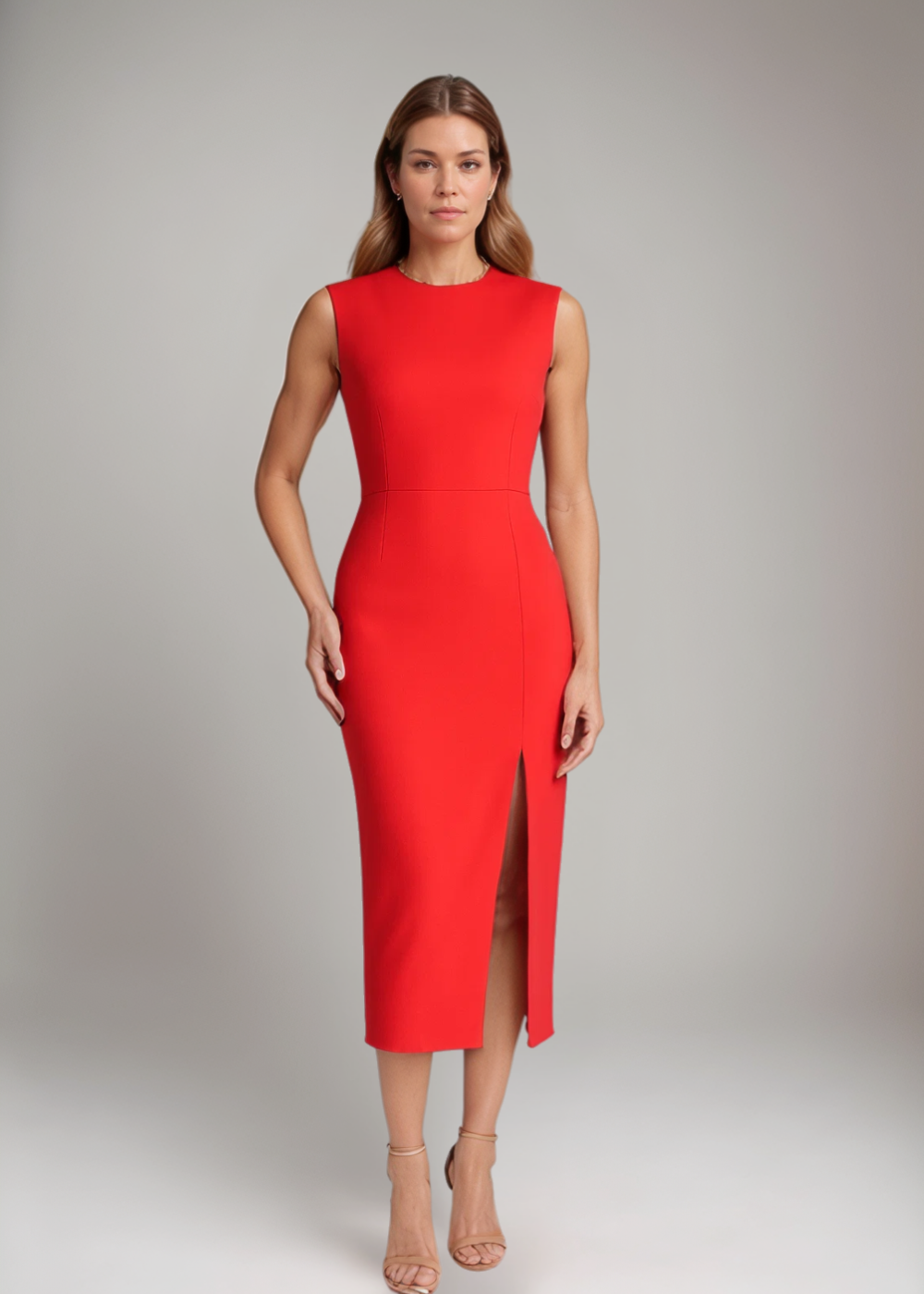 Caroline - Elegant Sleeveless Midi Dress