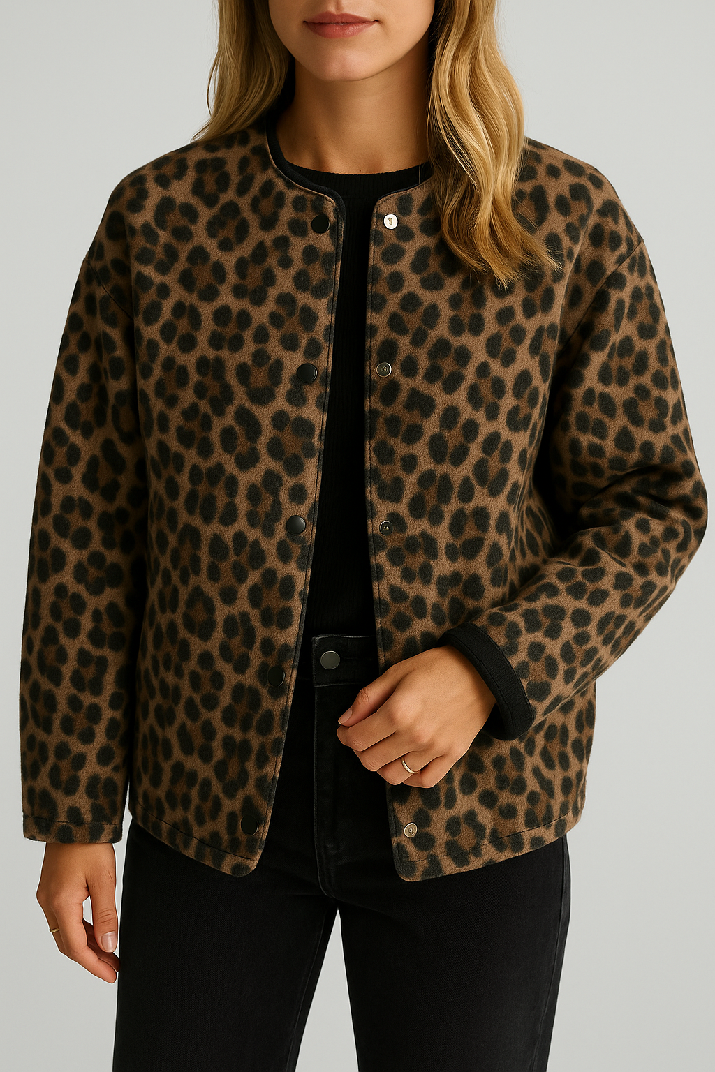 Dascha - Trendy Jacket with Leopard Print