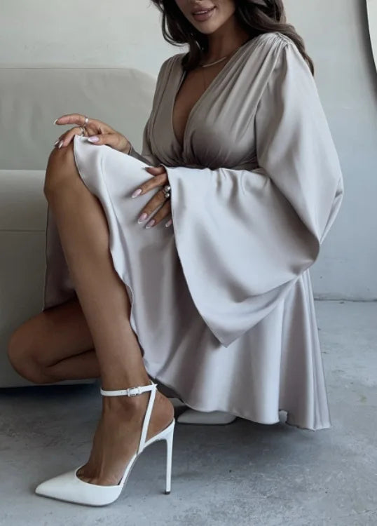 Amber - Satin Dress with Loose Sleeves