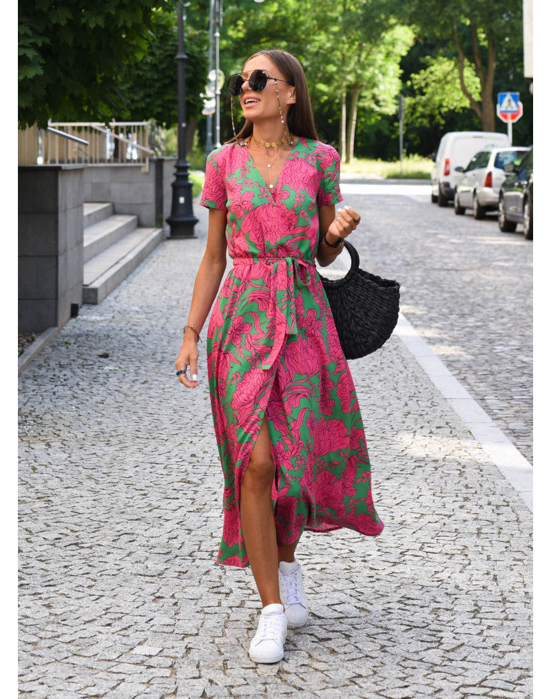 Chloe - Printed Wrap Dress