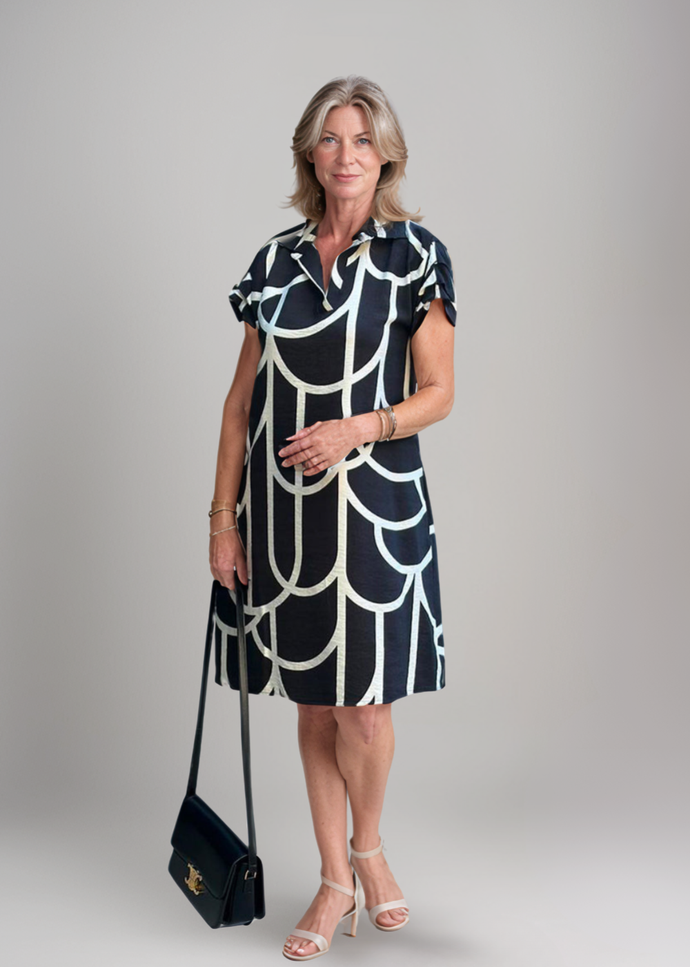 Anne - Polo Dress with Graphic Print