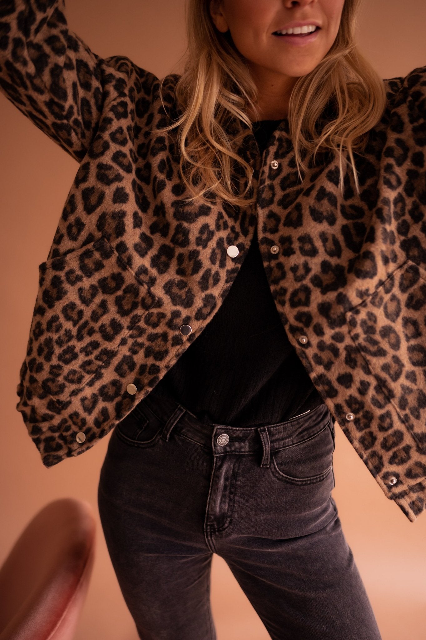 Dascha - Trendy Jacket with Leopard Print