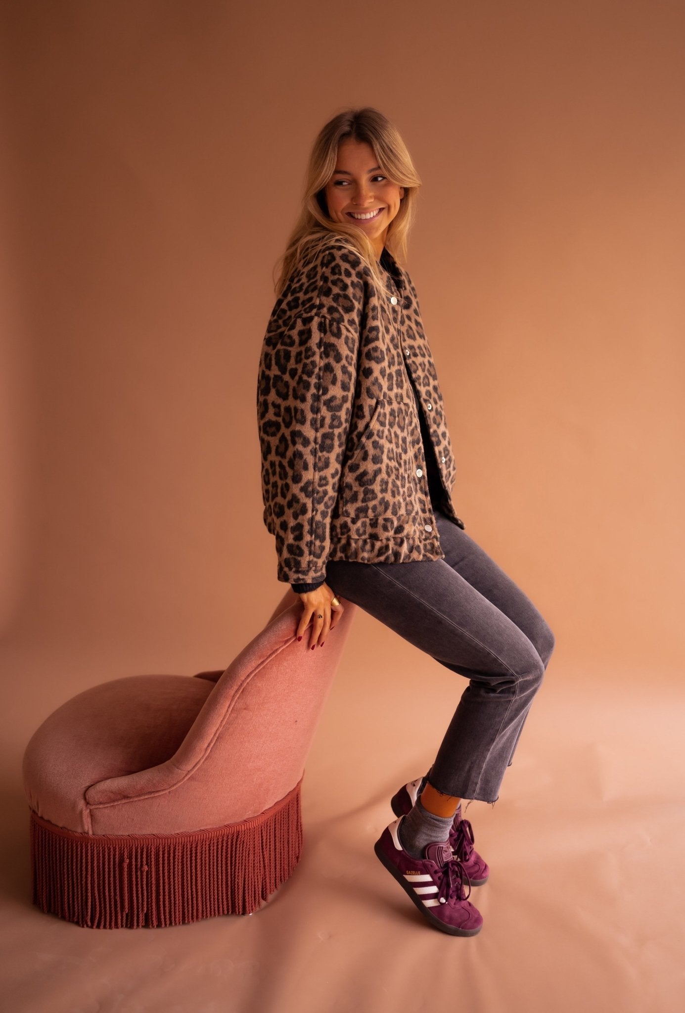 Dascha - Trendy Jacket with Leopard Print