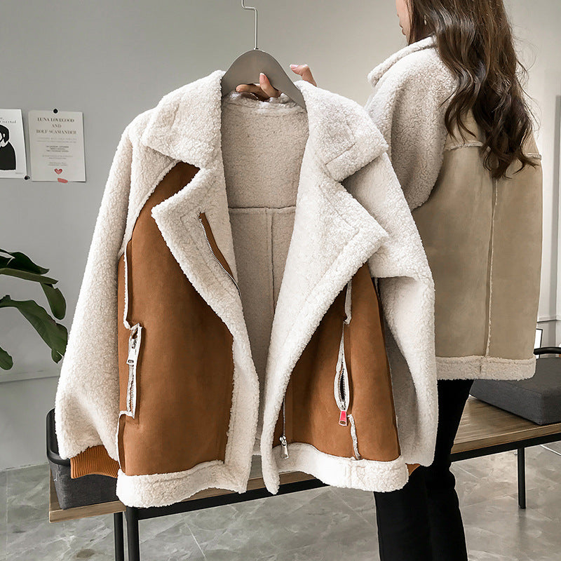 Brielle - Stylish Faux Shearling Zip-Up Jacket for a Chic Look