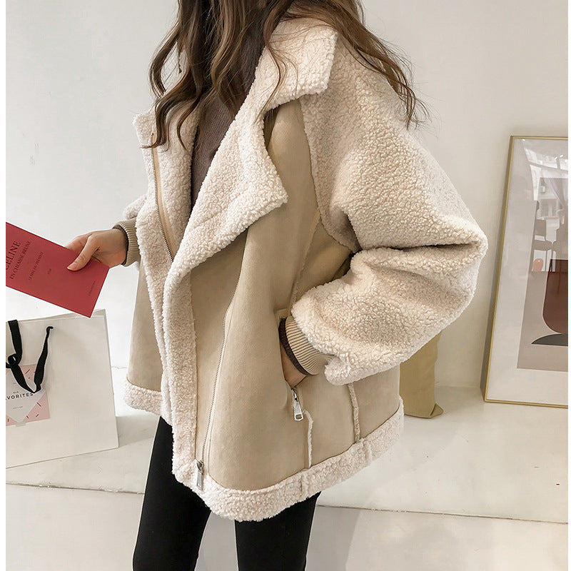 Brielle - Stylish Faux Shearling Zip-Up Jacket for a Chic Look